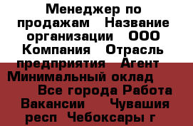 Менеджер по продажам › Название организации ­ ООО Компания › Отрасль предприятия ­ Агент › Минимальный оклад ­ 30 000 - Все города Работа » Вакансии   . Чувашия респ.,Чебоксары г.